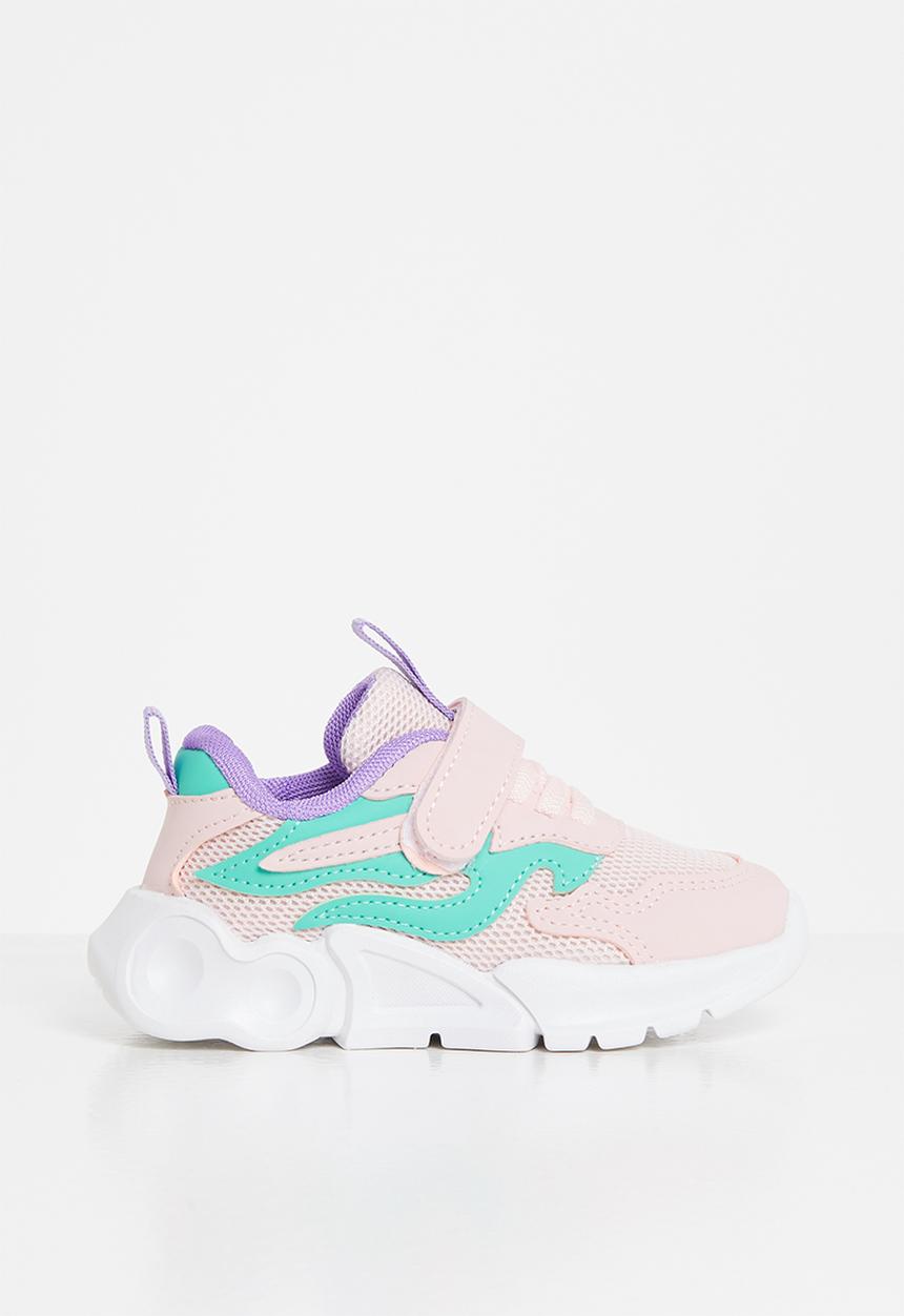 Pop Candy - Girls velcro strap sneaker - pink & purple