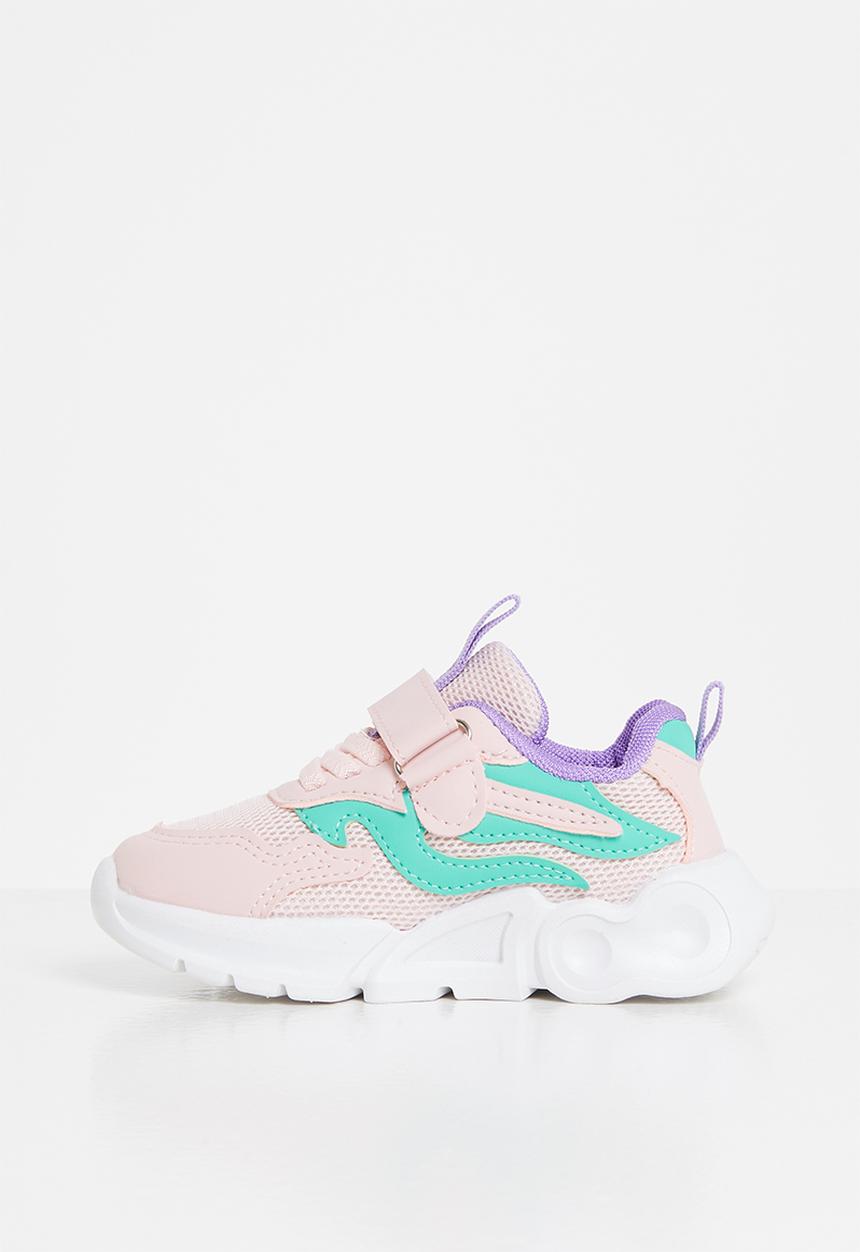 Pop Candy - Girls velcro strap sneaker - pink & purple