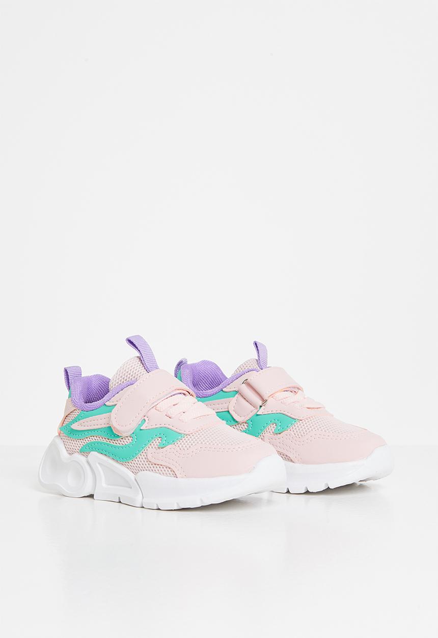 Pop Candy - Girls velcro strap sneaker - pink & purple