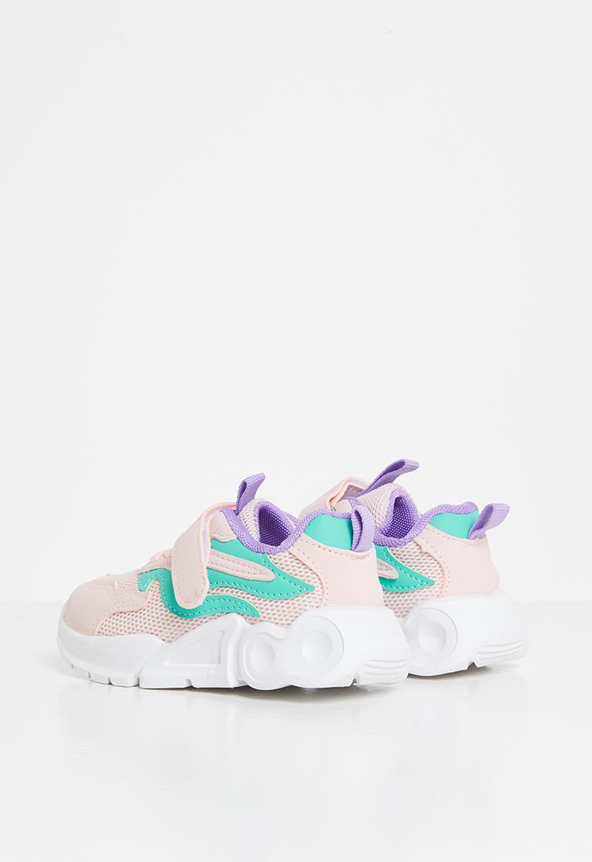 Pop Candy - Girls velcro strap sneaker - pink & purple