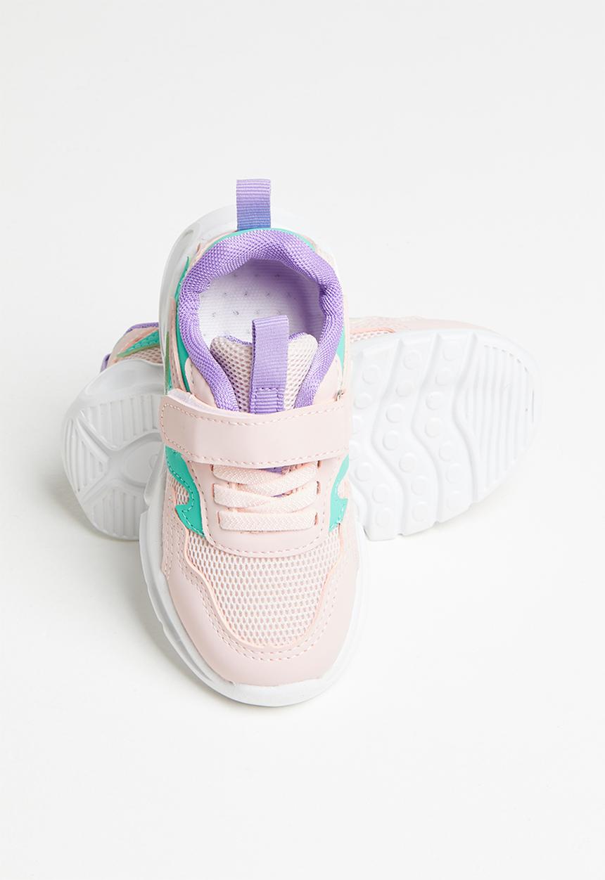 Pop Candy - Girls velcro strap sneaker - pink & purple