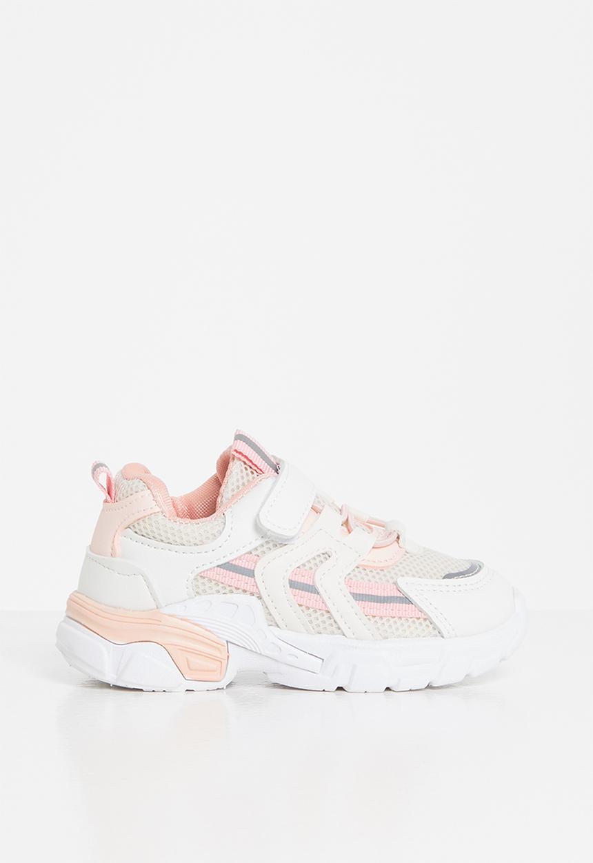 Pop Candy - Girls sneaker with strap - pink & white 