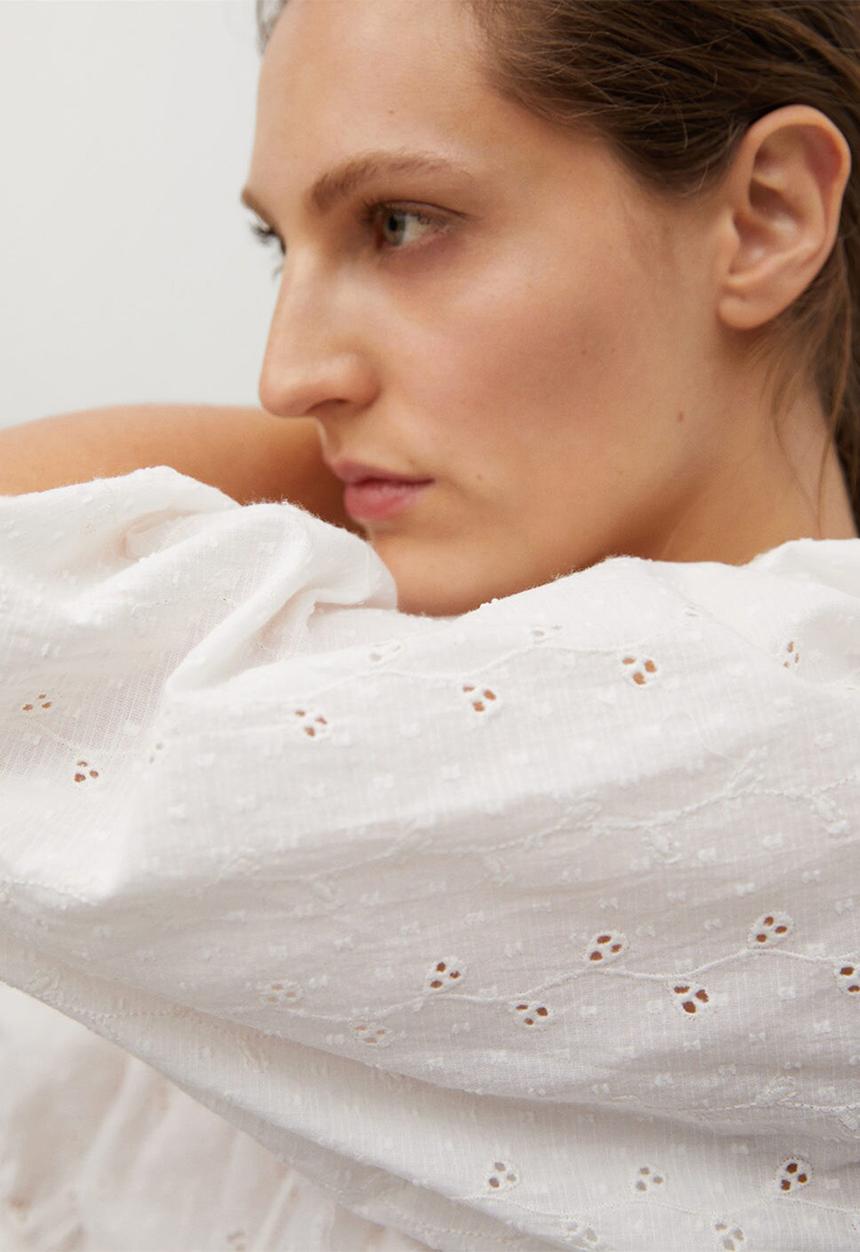 MANGO - Blouse brisbain - white