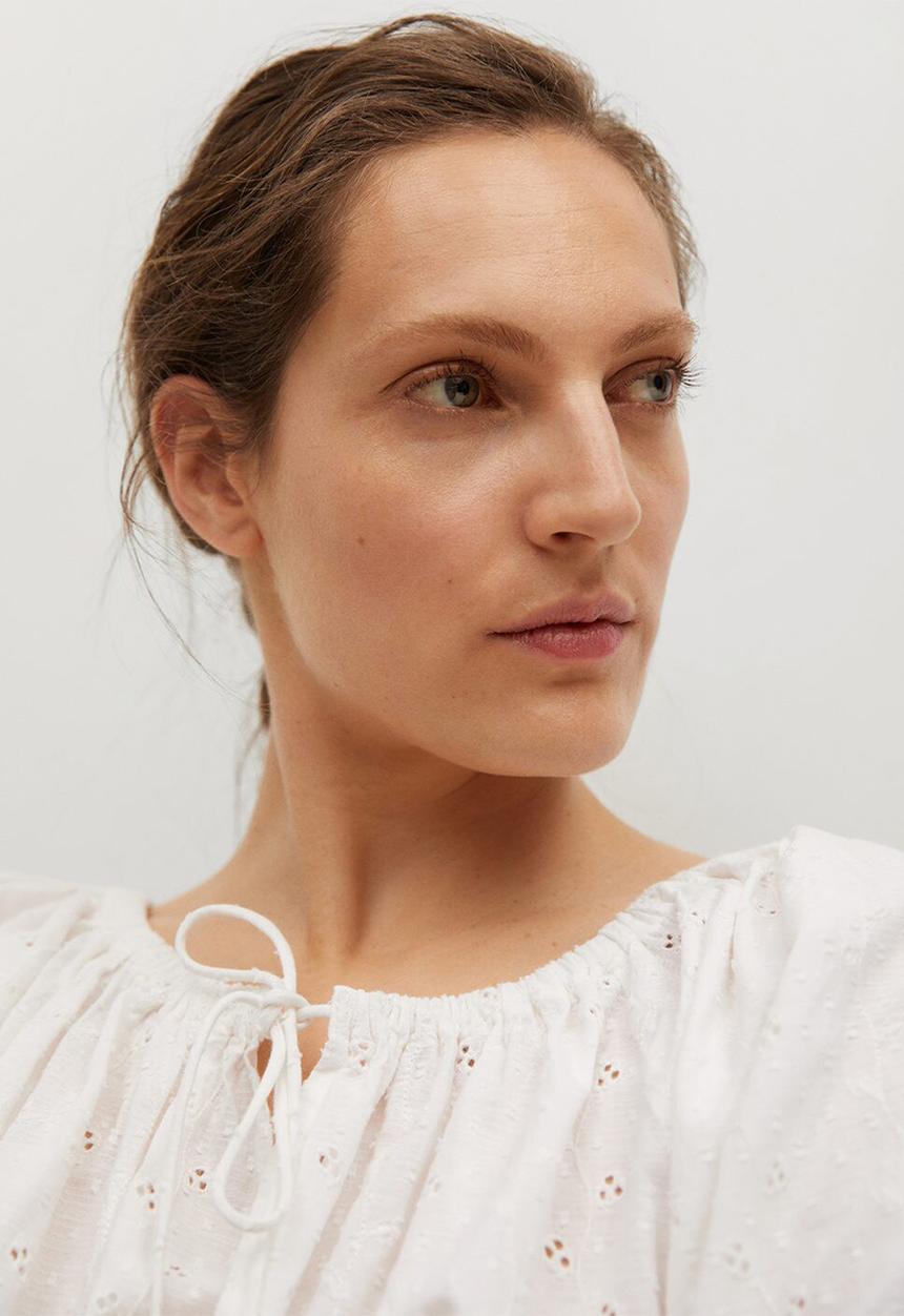 MANGO - Blouse brisbain - white