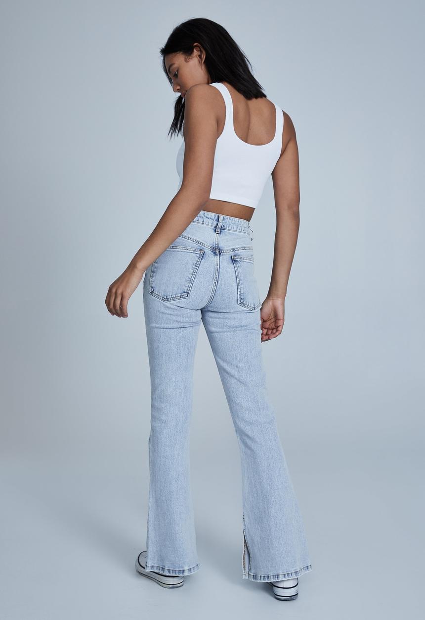 Cotton On - Split flare jean - roadknight blue