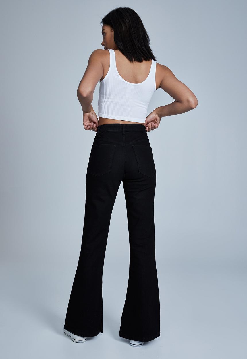 Cotton On - Split flare jean - black