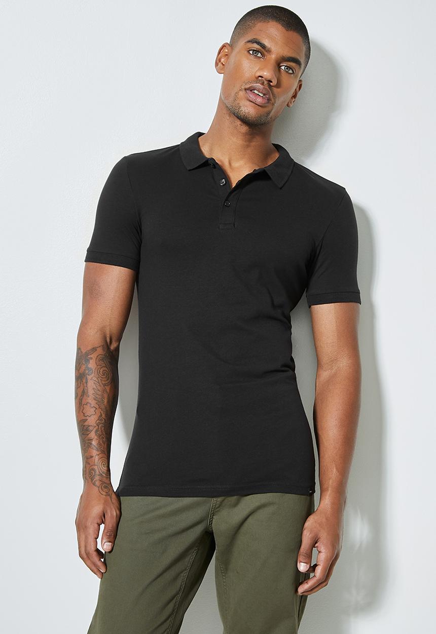 Superbalist - Rico muscle fit golfer - black 