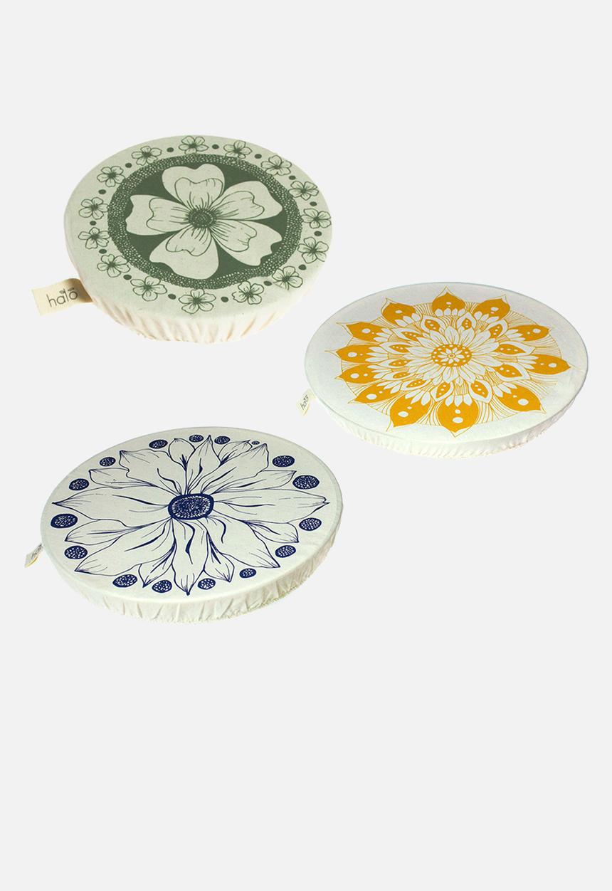 Halo Dish Covers - Dish and bowl cover set of 6- edible flowers
