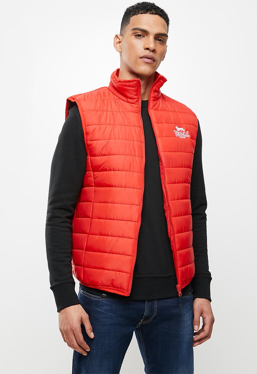 Lonsdale - Sleeveless puffer jacket - red