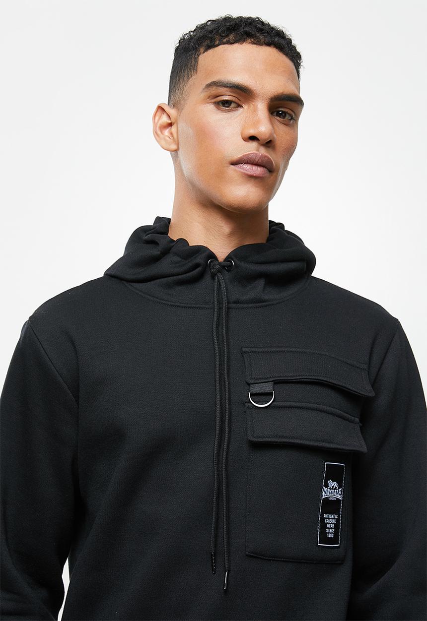 Lonsdale - Cargo hoodie tracktop - black