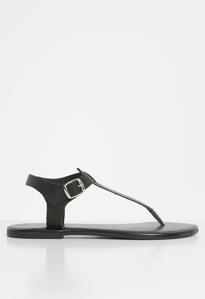 Superbalist - Ellie leather T-bar sandals - black