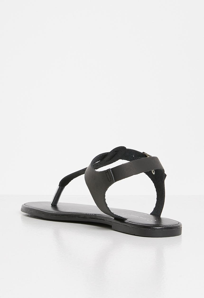 Superbalist - Ellie leather T-bar sandals - black