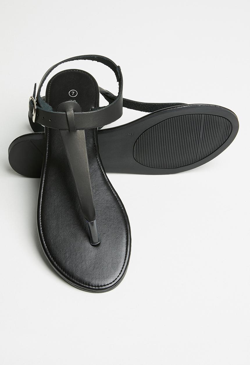 Superbalist - Ellie leather T-bar sandals - black