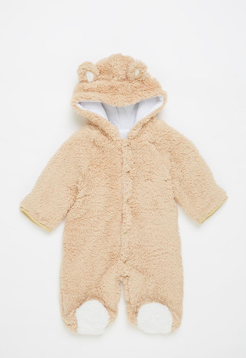 Pop Candy - Baby boys bear babygrow - brown