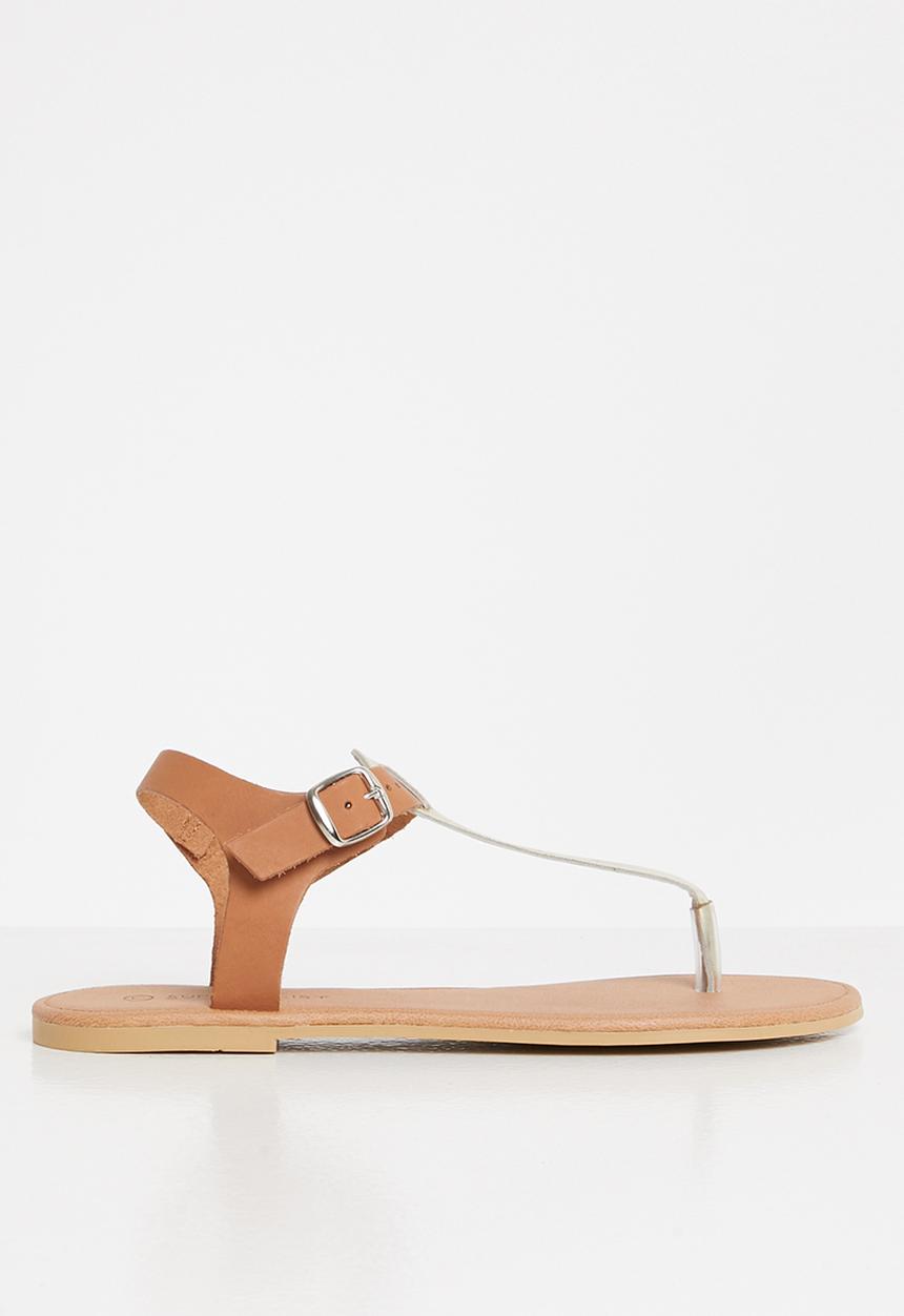 Superbalist - Ellie leather T-bar sandals - tan