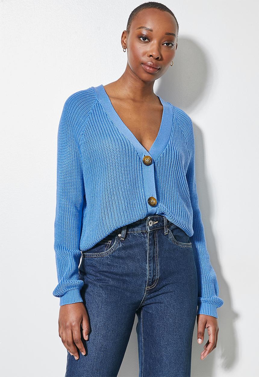 Superbalist - Knit crop cardigan - blue