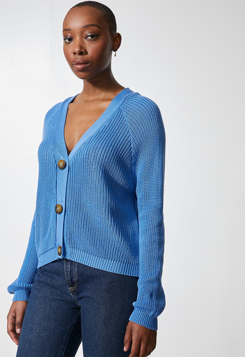 Superbalist - Knit crop cardigan - blue