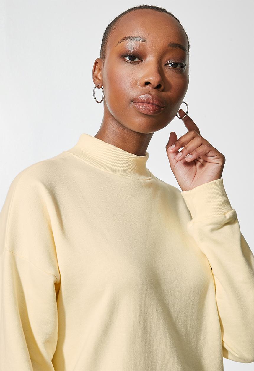Superbalist - Long sleeve tiered sweat dress - yellow 