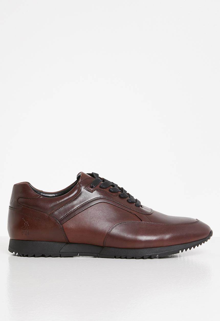 POLO - Hugh leather smart athletic sneaker - burgundy