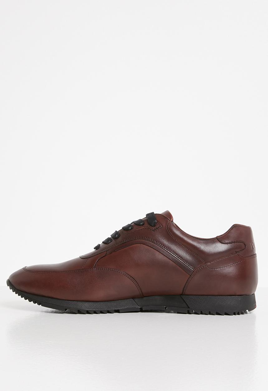 POLO - Hugh leather smart athletic sneaker - burgundy