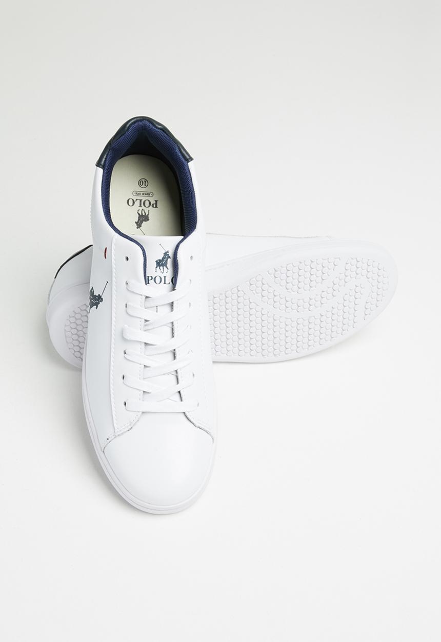 POLO - Hayden leather pony sneaker - white