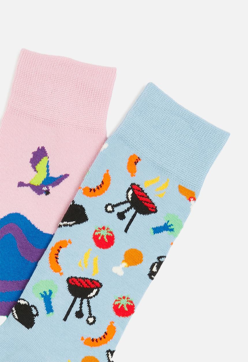 Happy Socks - 2-Pack summer bbq socks gift set - multi