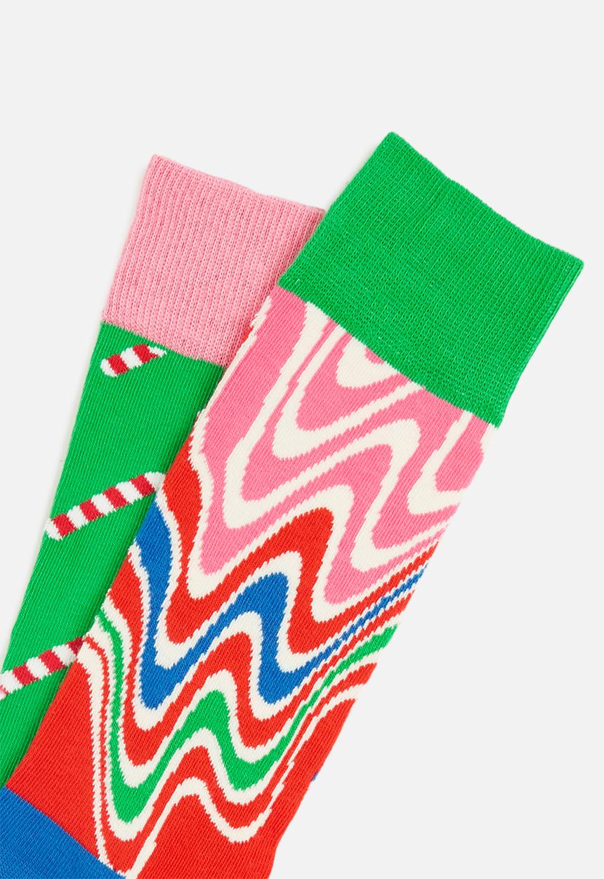 Happy Socks - 2-Pack psychedelic candy cane socks gift set - multi