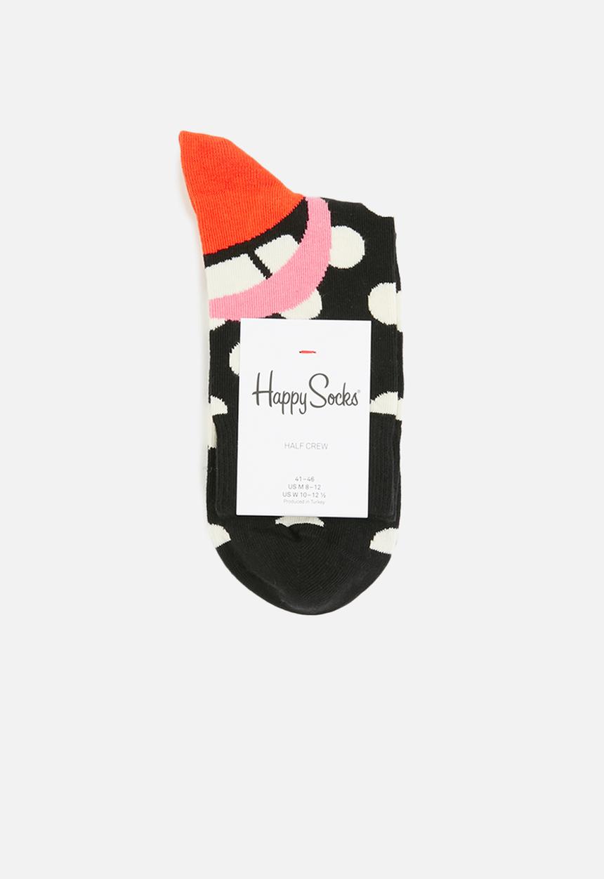 Happy Socks - Laugh half crew socks - black & white