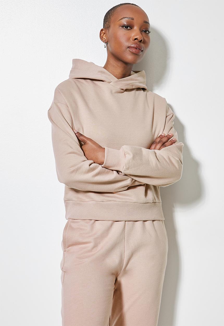 Superbalist - Crop hoodie - bark
