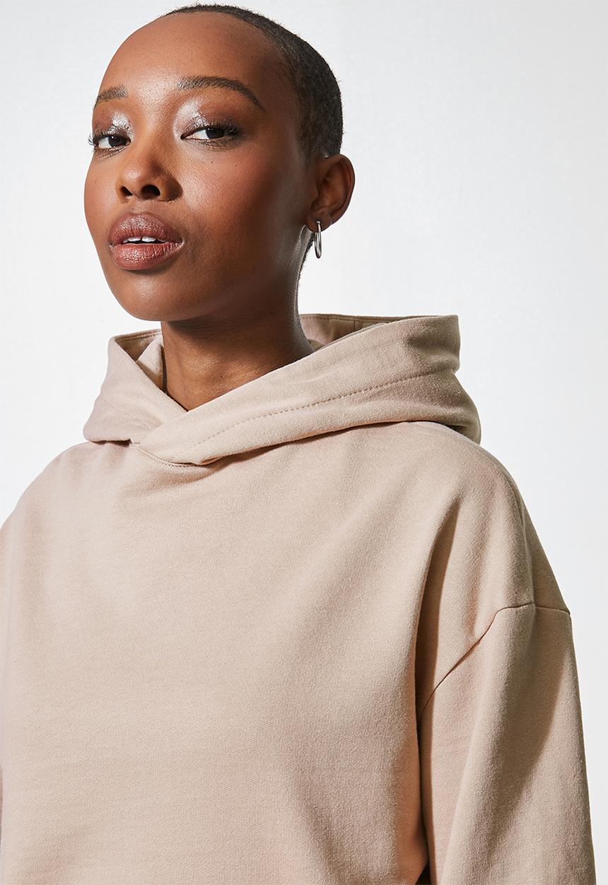 Superbalist - Crop hoodie - bark