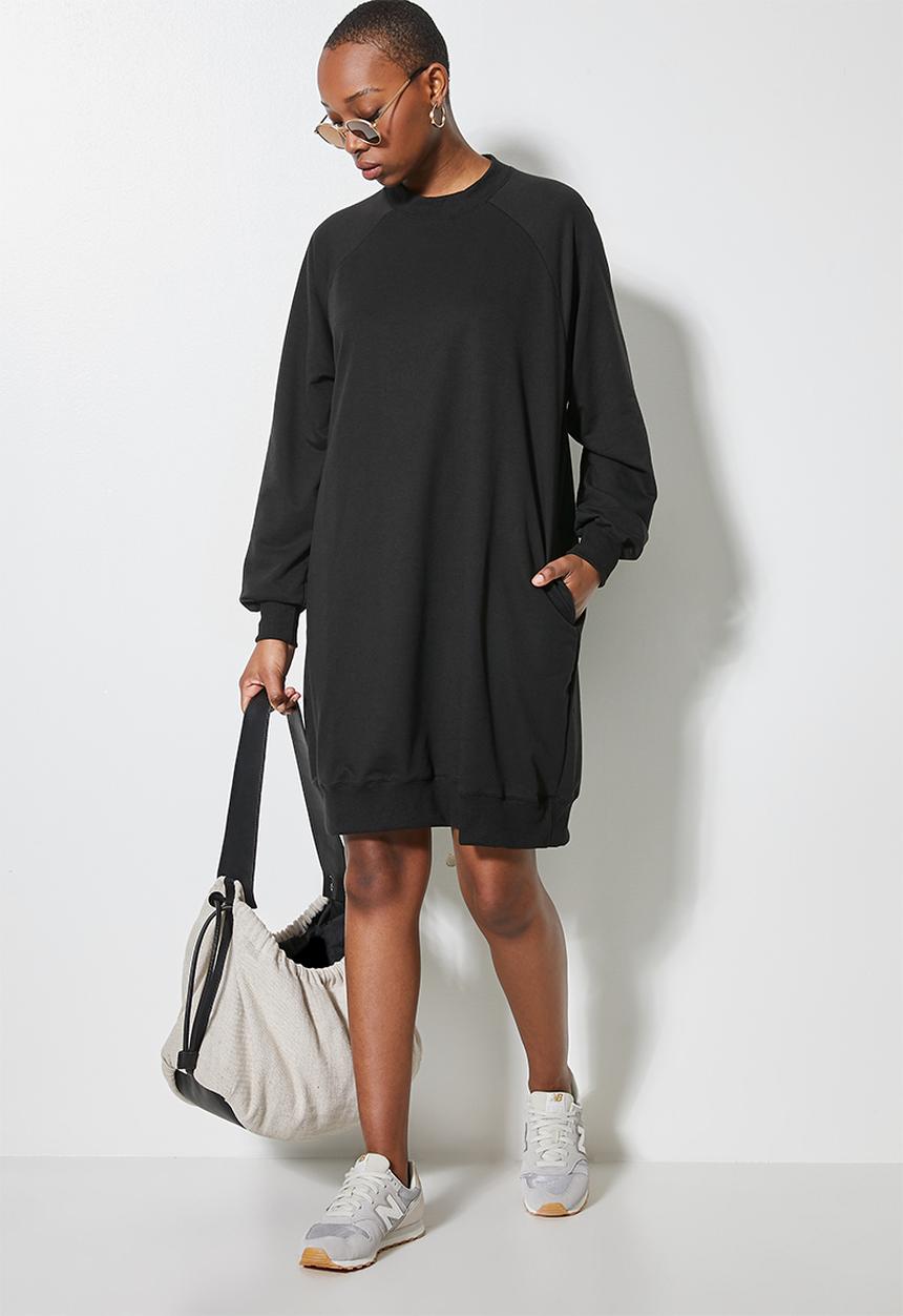 Superbalist - Oversized mini sweat dress -  black