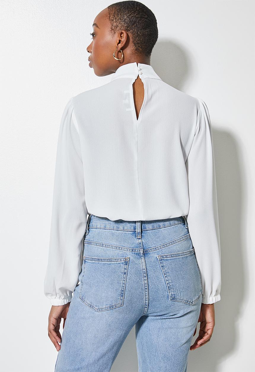 Superbalist - Funnel neck shell - white 