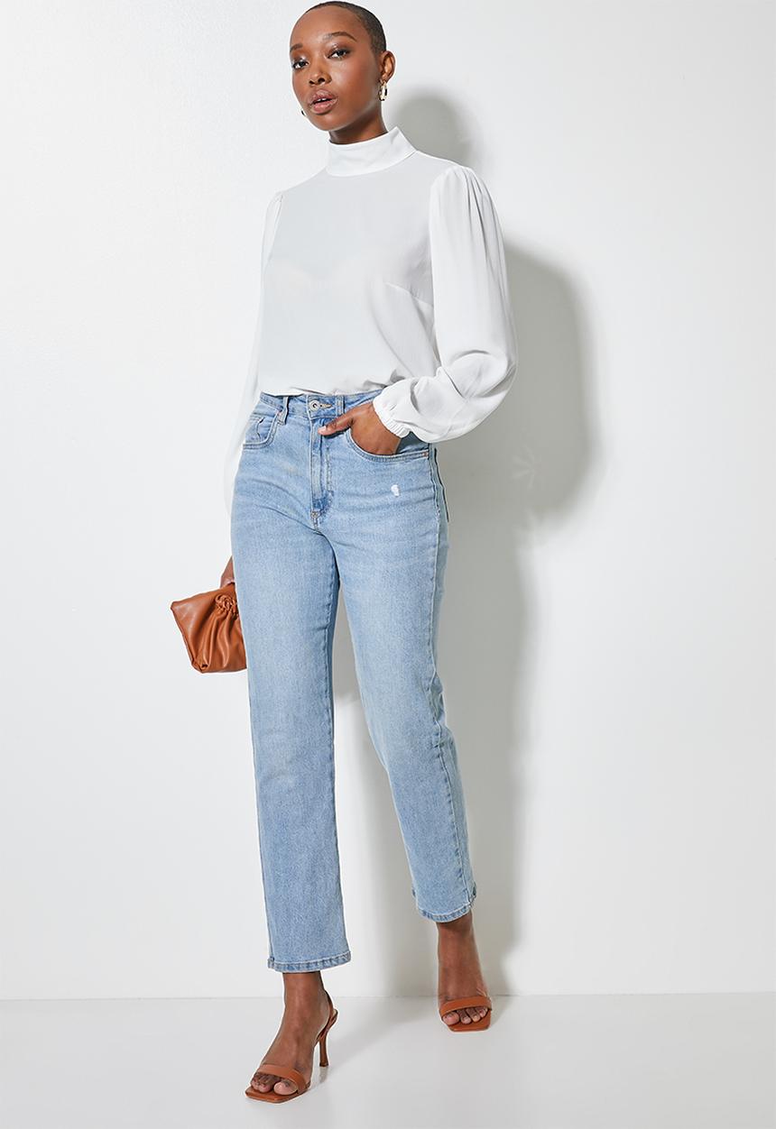 Superbalist - Funnel neck shell - white 