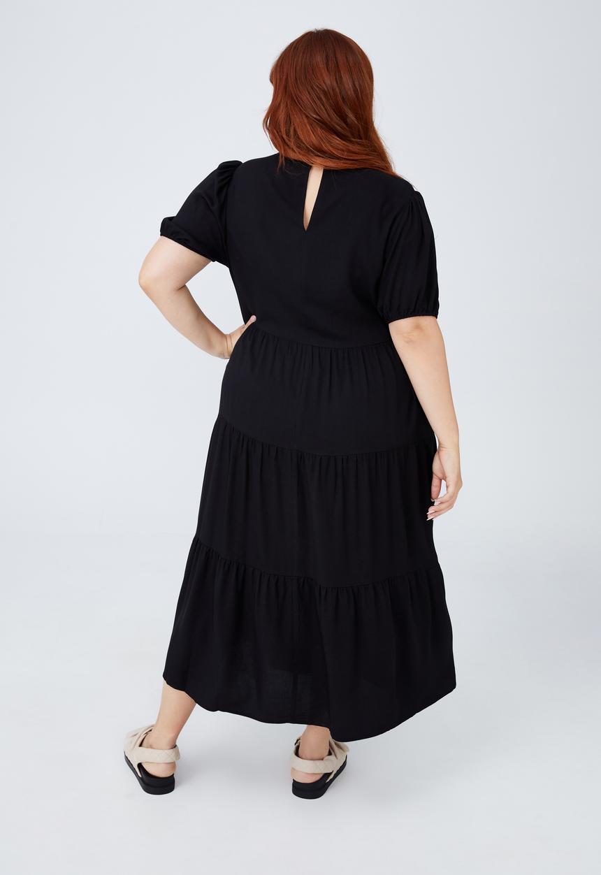Cotton On - Curve woven leah midi dress - black