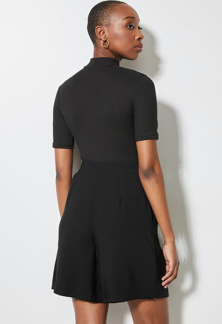Superbalist - 2 pack fine rib funnel neck tops - black & white