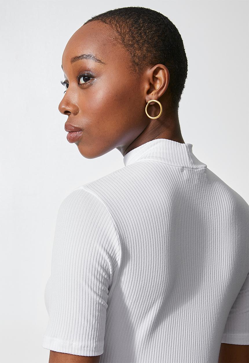 Superbalist - 2 pack fine rib funnel neck tops - black & white