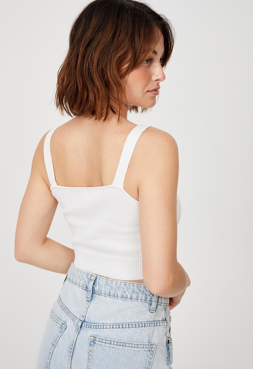 Cotton On - Wildflower bandeau tank - chalk white