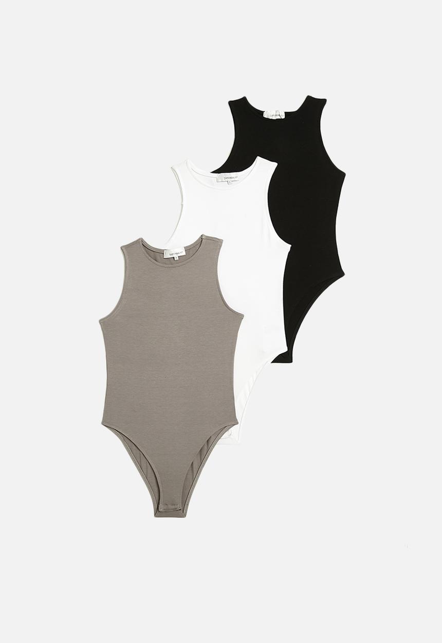 Superbalist - 3 pack high neck cutaway bodysuit - multi 