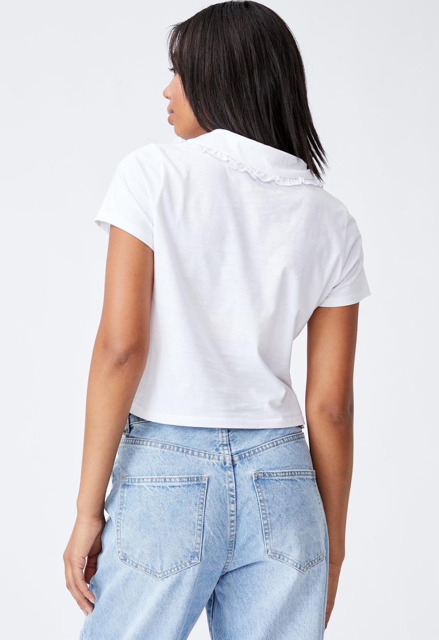Cotton On - Lily collar tee - white