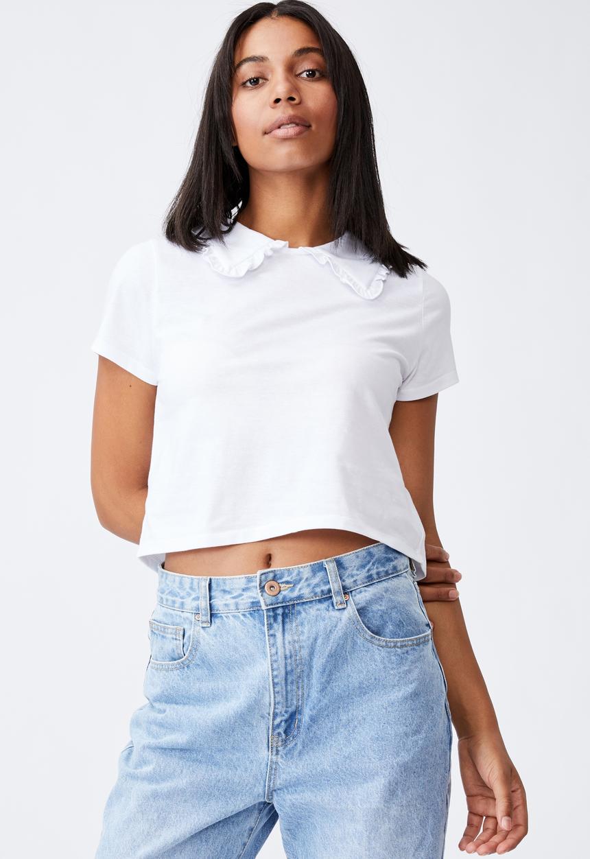 Cotton On - Lily collar tee - white