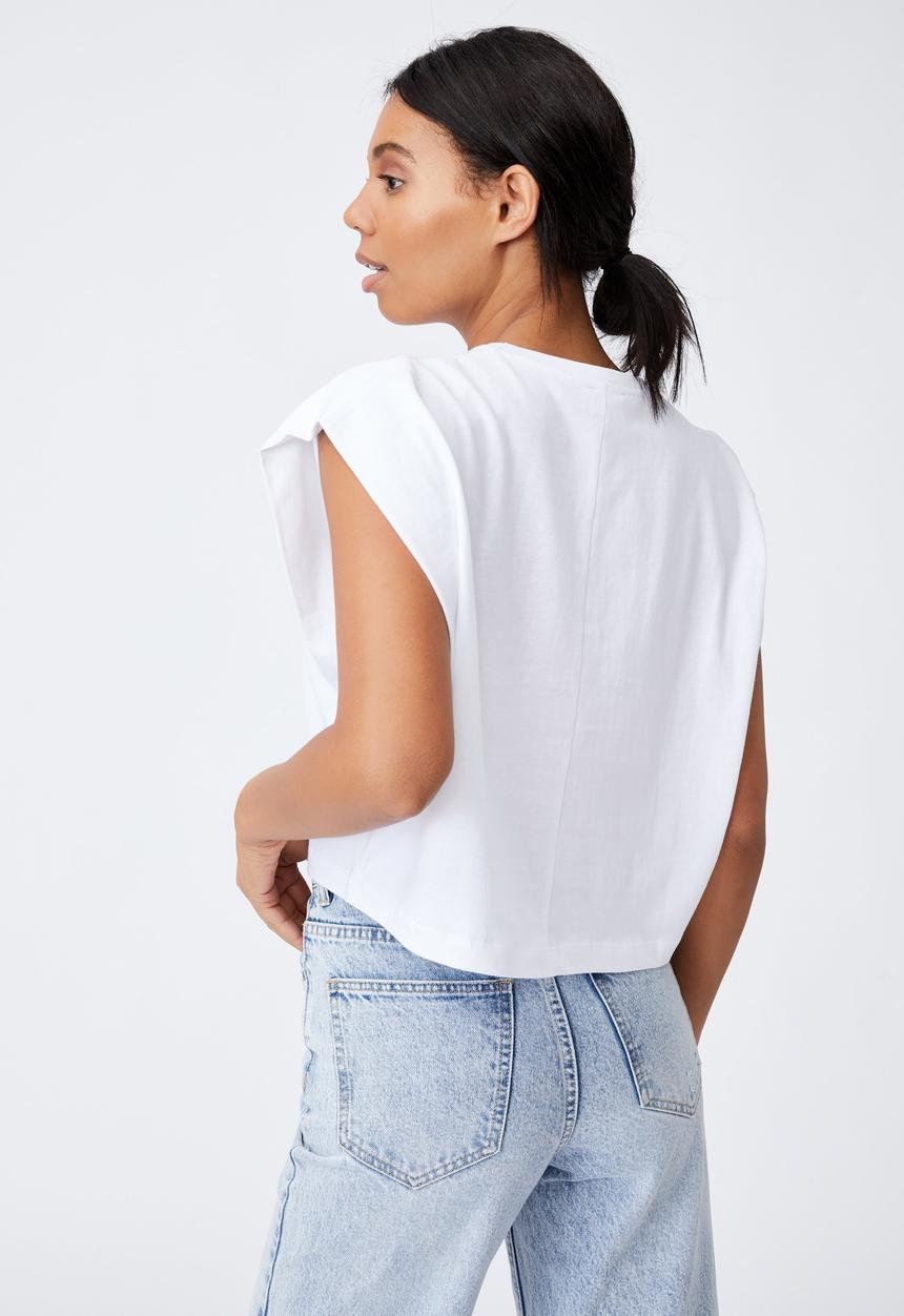 Cotton On - Form focus shoulder tank - white