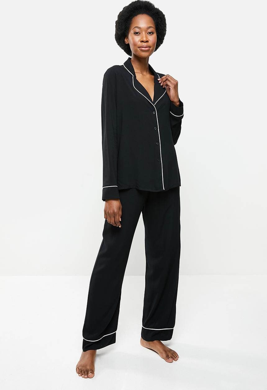 Superbalist - Sleep shirt & pants set - black