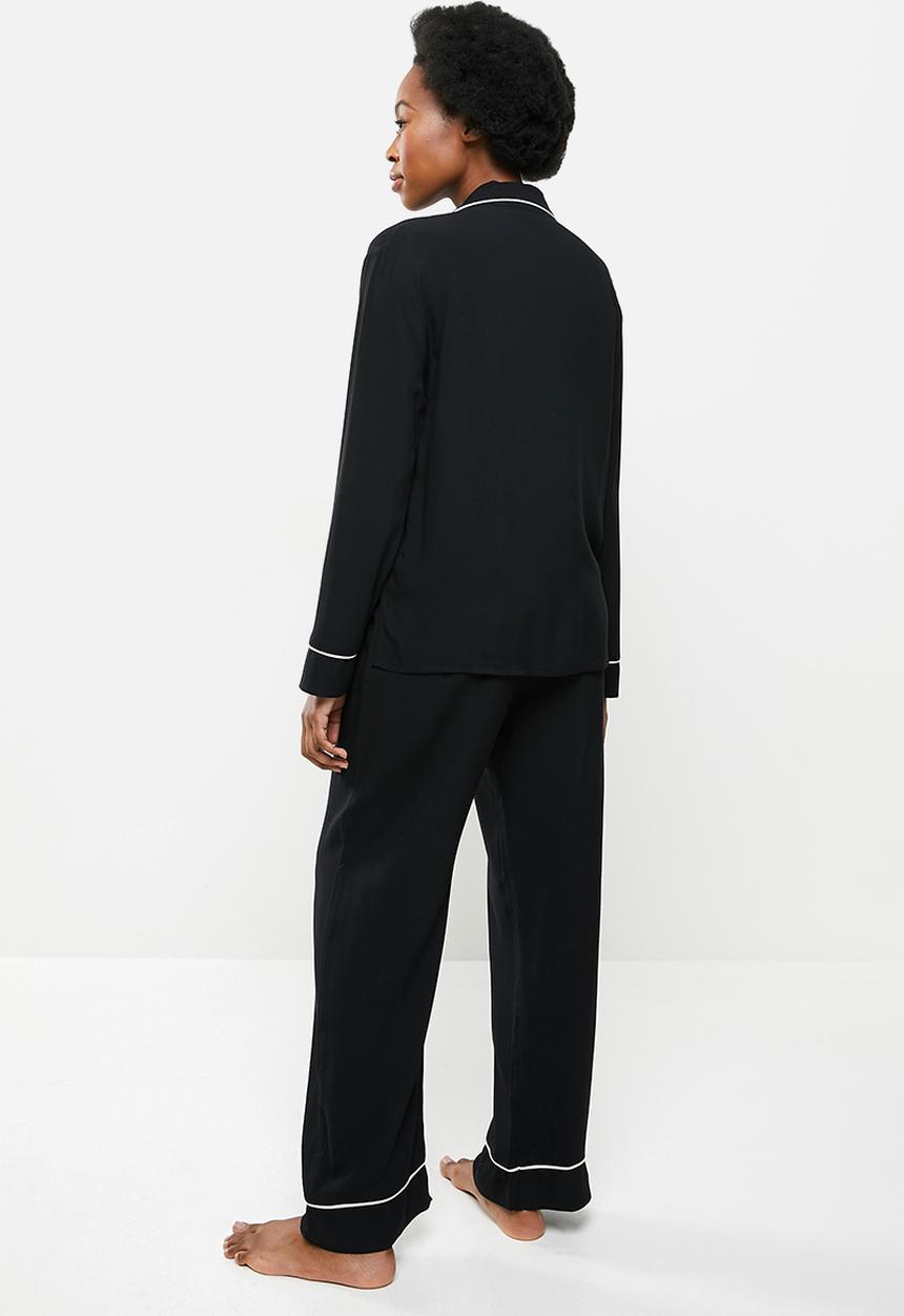 Superbalist - Sleep shirt & pants set - black