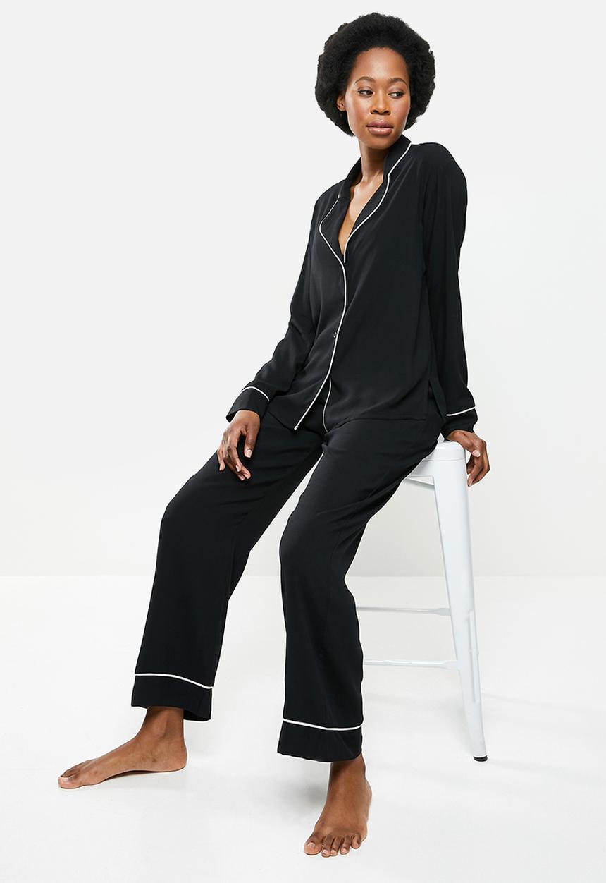 Superbalist - Sleep shirt & pants set - black