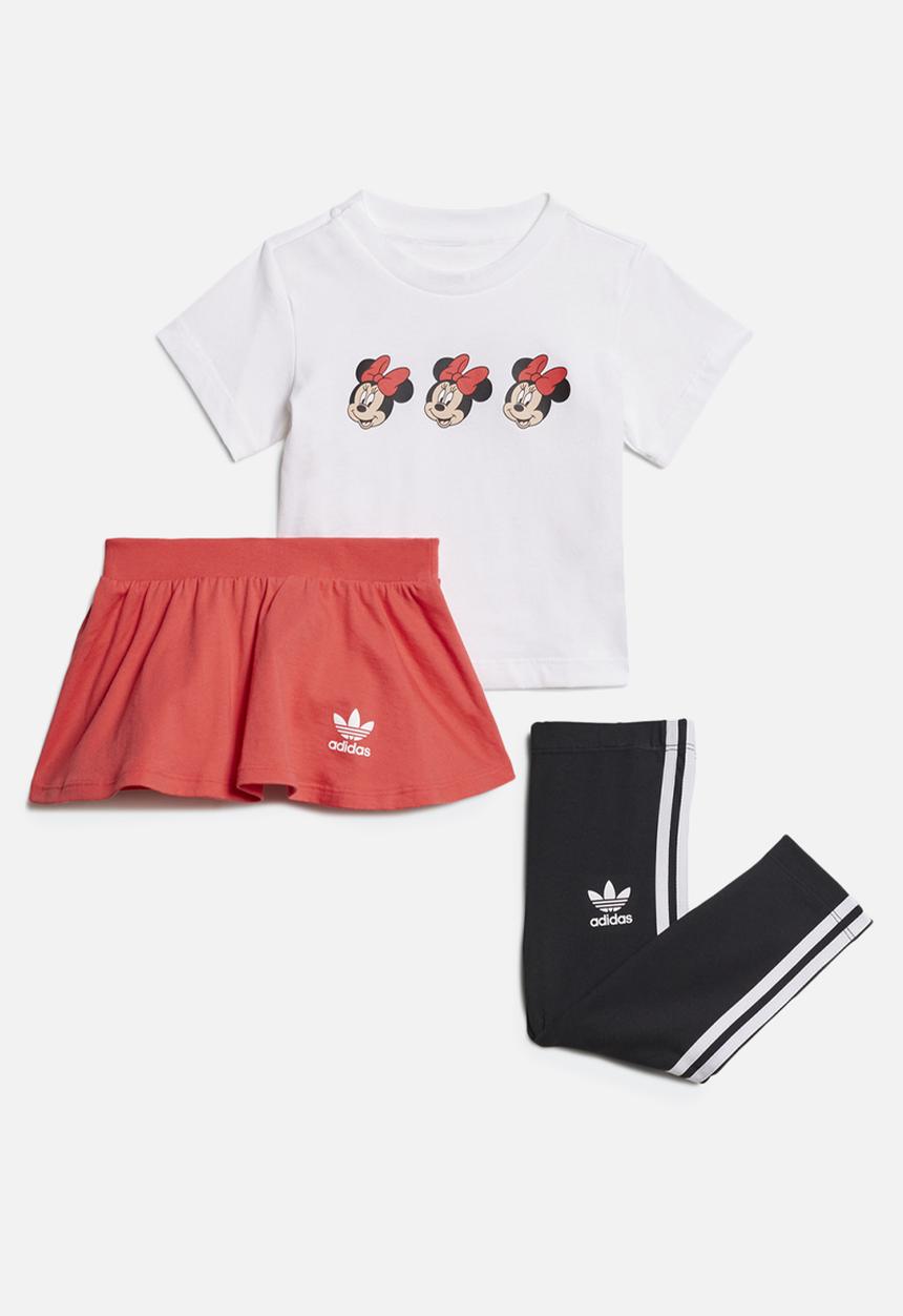adidas Originals - Skirt & tee set - white/pink/black