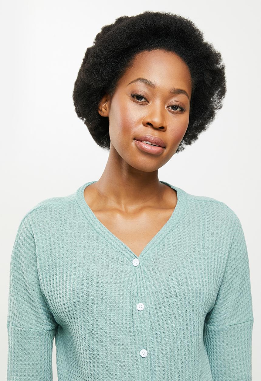 STYLE REPUBLIC - Waffle sleep top & shorts set - sage