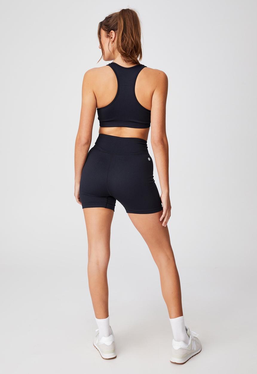 Cotton On - Seamless rib bike short - black