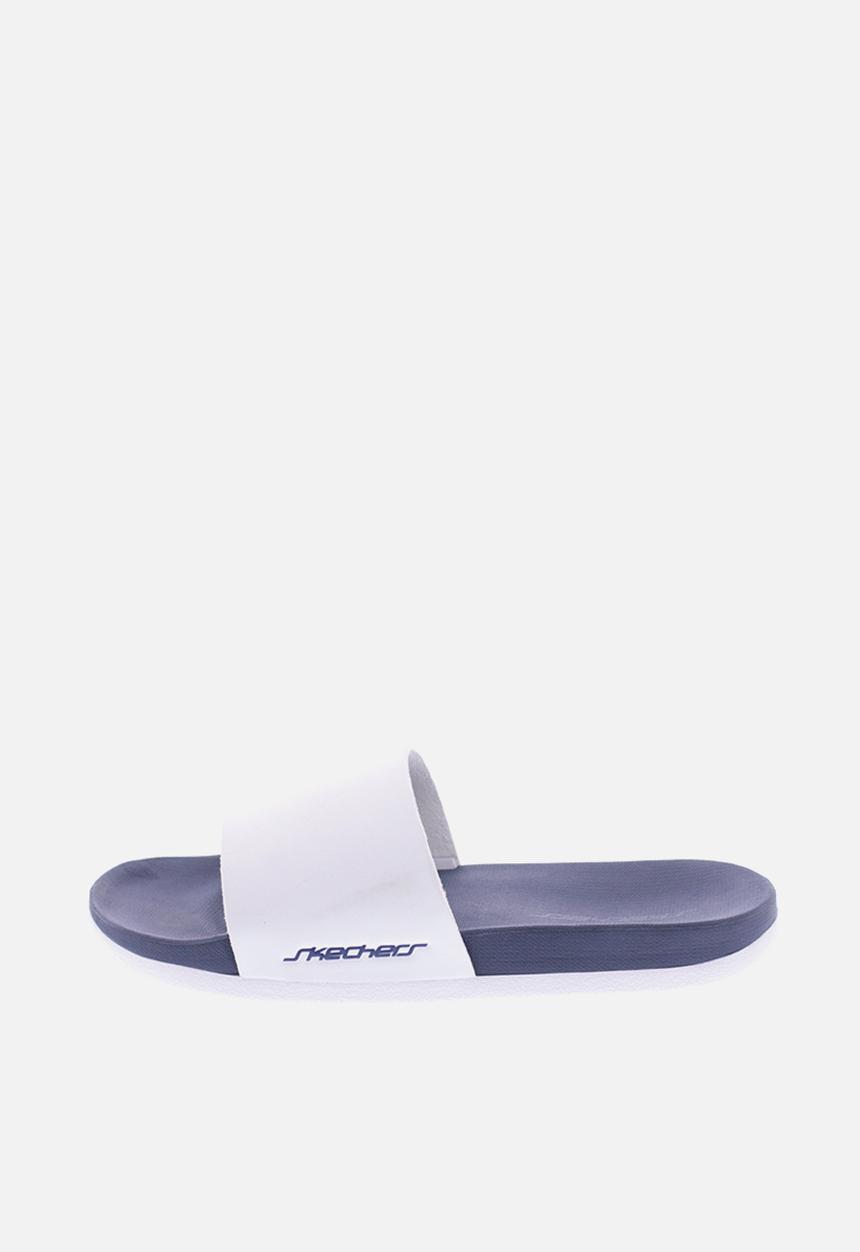 Skechers - Kids smu slides - white & navy