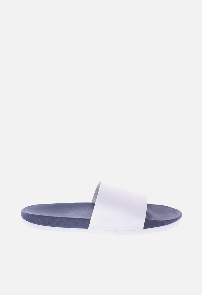 Skechers - Kids smu slides - white & navy