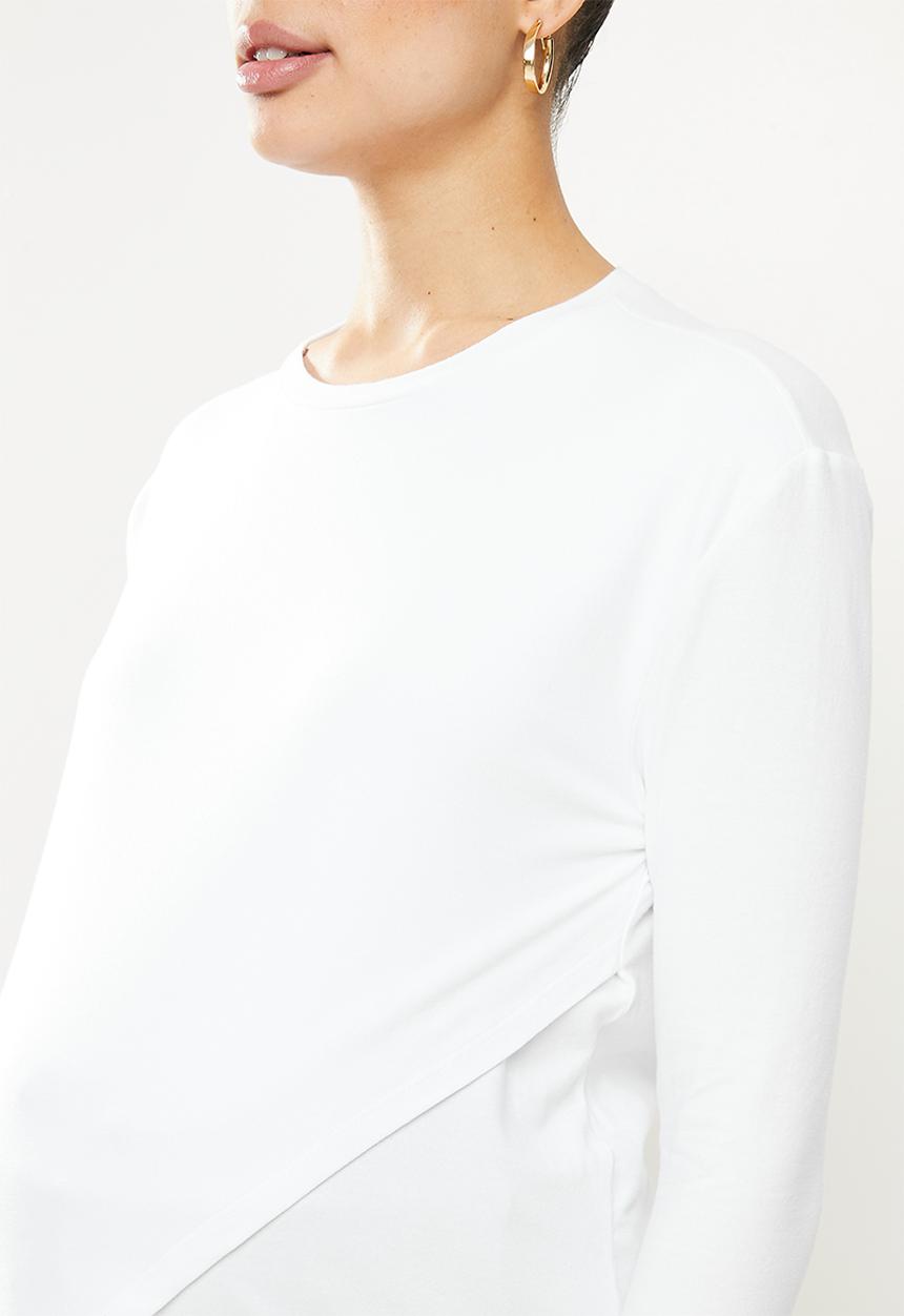 edit Maternity - Wrap front feeding tee - white